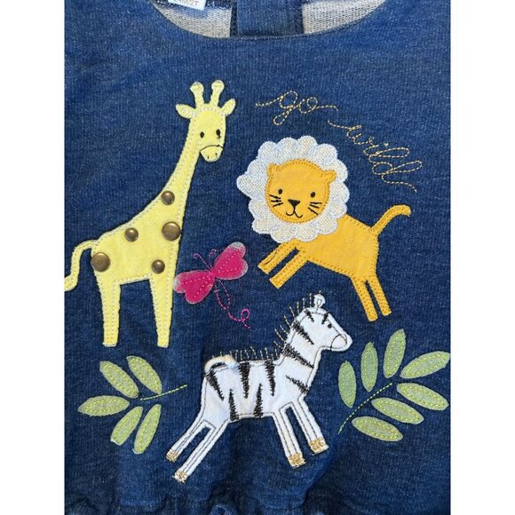 Mud Pie 2T Navy Zoo Animal Dress - Picture 3 of 4